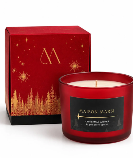 Maison Marsi Christmas Wishes - Elma ve Tarçın Kokulu Yılbaşı Kokusu %100 Soya Wax 200gr