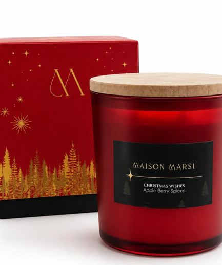 Maison Marsi Christmas Wishes - Elma ve Tarçın Kokulu Yılbaşı Kokusu %100 Soya Wax 300gr